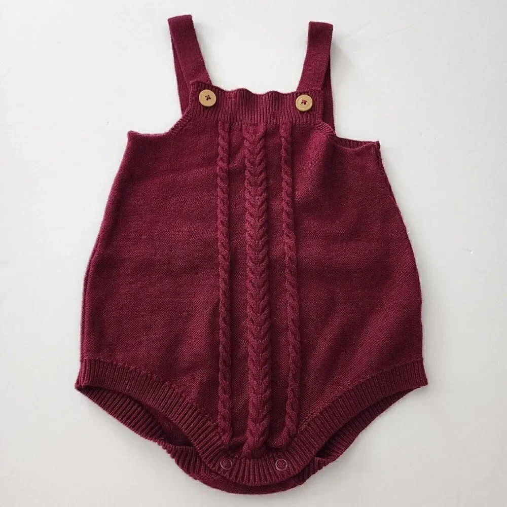 Cat & Jack - Size 18Mths - Baby Girls Knit Bodysuit Romper Only‎ In Maroon